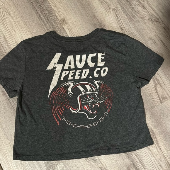 Moto T-Shirt Crop Top - Picture 1 of 5